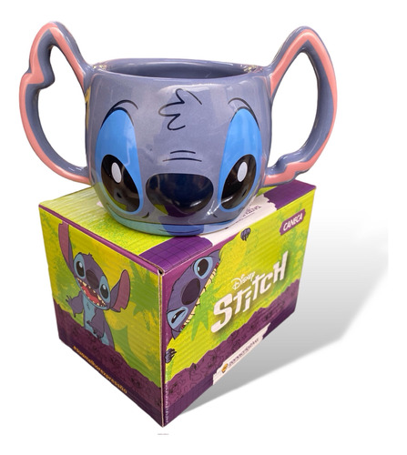 Caneca Stitch 3d Dupla Alça Oficial Disney Presente Criativo