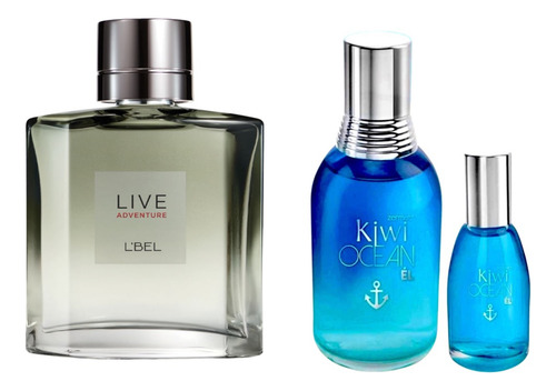 Set Perfumes Kiwi Ocean Él Zermat + Live Adventure De L'bel