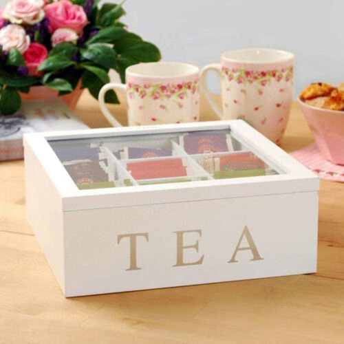 Caja De Almacenamiento De Té De Madera, Organizador De Té L