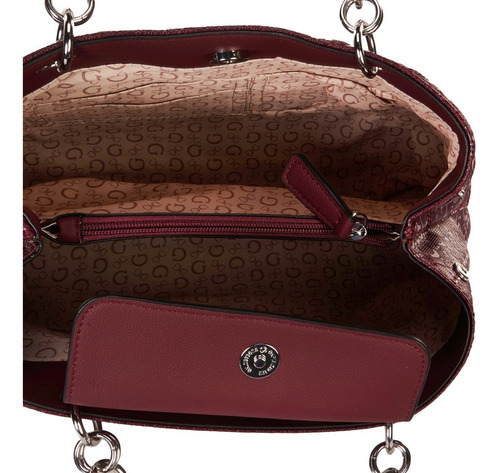 Bolsa Satchel Guess Factory Logo Estampado Para Mujer
