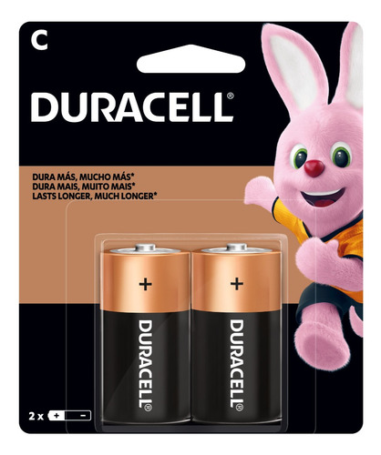 Imagem 2 de 5 de Pilha Alcalina C Média Duracell Com 2 Unidades