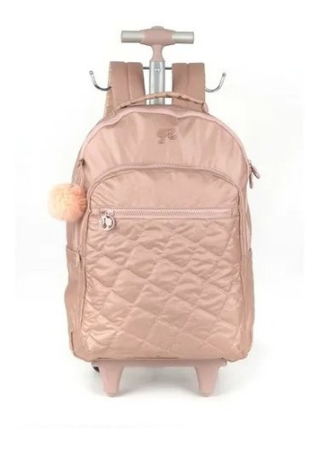 Imagem 2 de 8 de Kit Mochila Feminina Juvenil Rodinhas Notebook G Barbie Rosa