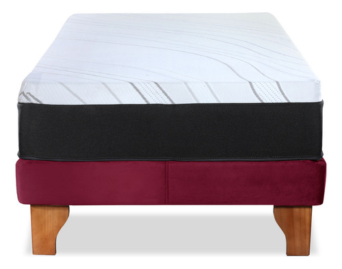 Cama Europea Zen Top Spring Soft Tela 1.5 Plazas