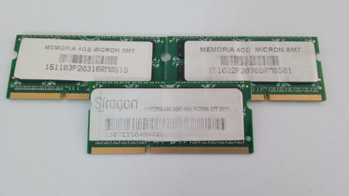 Kit Memoria Ram Original Laptop Siragonnb-3300 4gb Micro Smt