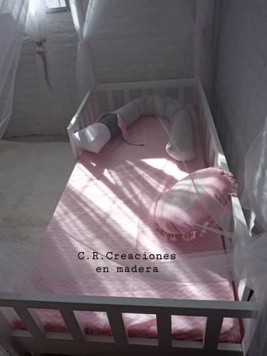 Cunas Camas De Bebe Montessori Con Rejitas Barandas Simple