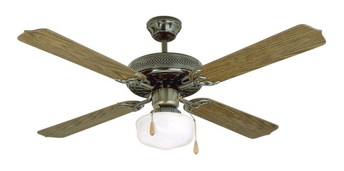 Ventilador James Vt3 1 Luz Bronce Antiguo 132cm 4 Aspas Pcm