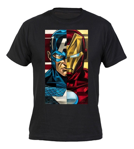 Polera Estampada Iron Man Capitán América 