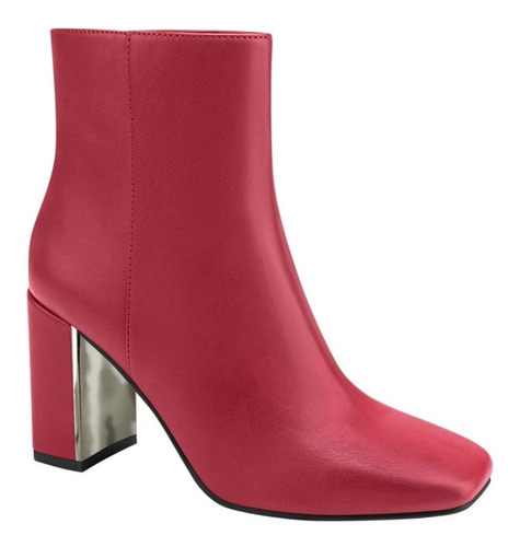 Botín Rojo De Vestir Schatz Tacón Cuadrado 8.5cm De Mujer