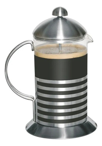 Cafetera Manual Embolo Vidrio Y Acero 600 Ml Calidad