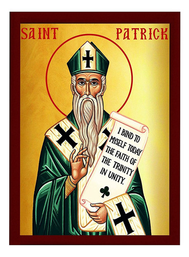 Icono De San Patricio, Icono Católico Ortodoxo Griego Hecho 