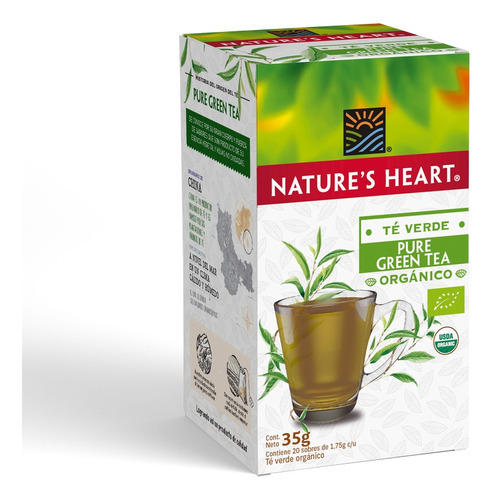 Té Natures Heart®  Verde Puro  20  bolsitas