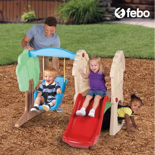 Imagen 3 de 4 de Juego Parque Hamaca Y Tobogán Túnel Infantil P/ Niño Niña