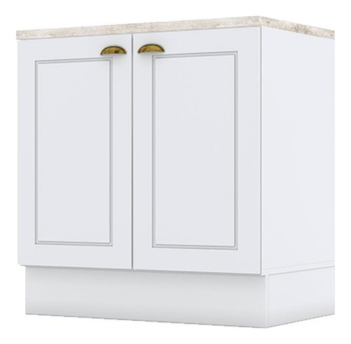 Balcão com Tampo Para Cooktop 2P 80 cm Americana Branco Calcare Henn