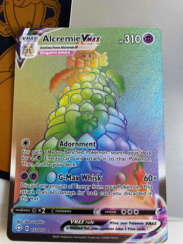 Carta Pokemon Alcremie Vmax Arcoíris  Original