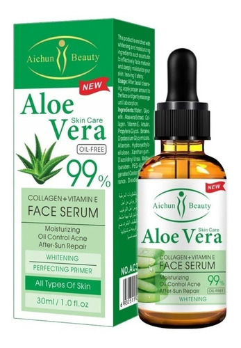 Serum Facial 99% Aloe Vera De Colágeno + Vitamina E