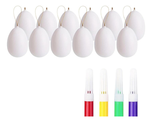 12x Huevos De Pascua Sin Pintar Diy, Rellenos De Cestas 6cm