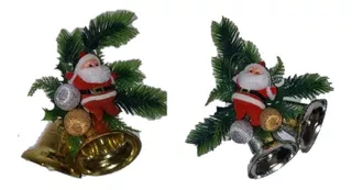 Adorno Navidad Deco Papa Noel Santa Colgar Campana X6