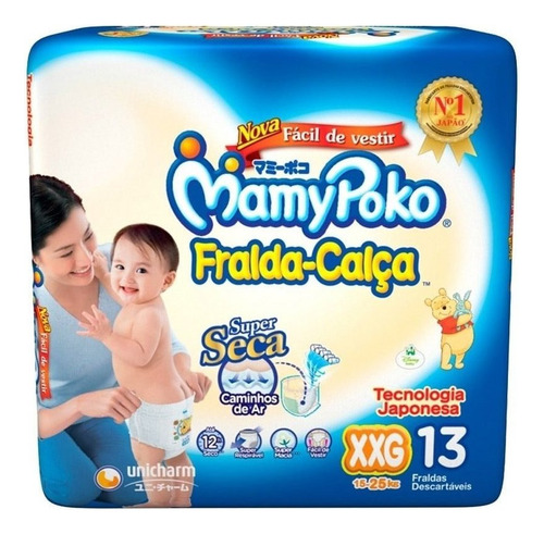 Fralda Descartável Mamypoko Calça Regular Tamanho Xxg - 6 Pa