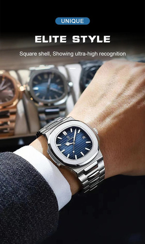 Reloj Poedagar Lujo Hombre Acero Inoxidable