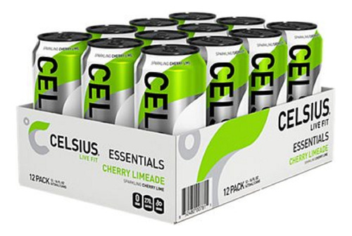 Celsius Essentials Sparkling Cherry Lime 473ml Pack 12