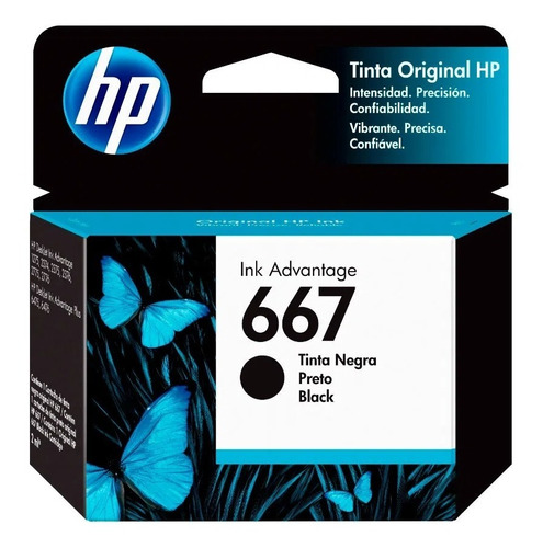 Cartucho Hp 667 Original Negro 1275 2775 2778 2779 2336 4175