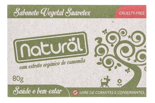 Sabonete Vegetal Natural Suavetex Com Extrato De Camomila 80g - Orgânico Natural