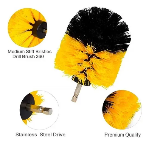 Kit De 3 Cepillos Para Taladro Pulidora Limpieza Auto Tapiz