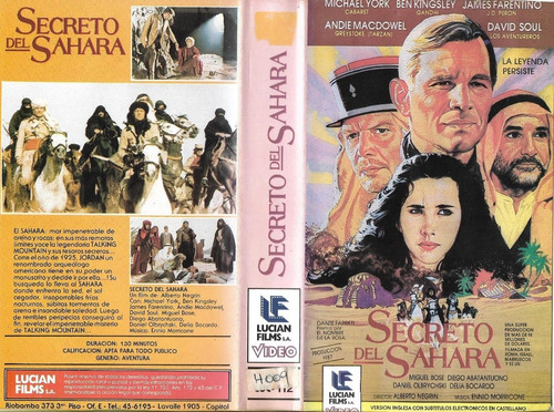 Secreto Del Sahara Vhs Michael York Miguel Bosé A. Macdowell