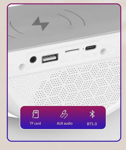 Lámpara De Mesa Altavoz Bluetooth Inteligente Atmósfera Color Blanco