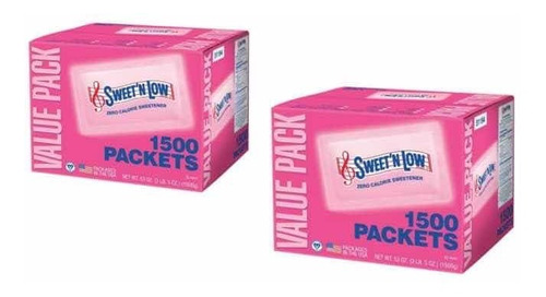 Endulzante Sweet N Low Caja De 1500 Paquetes 2packs