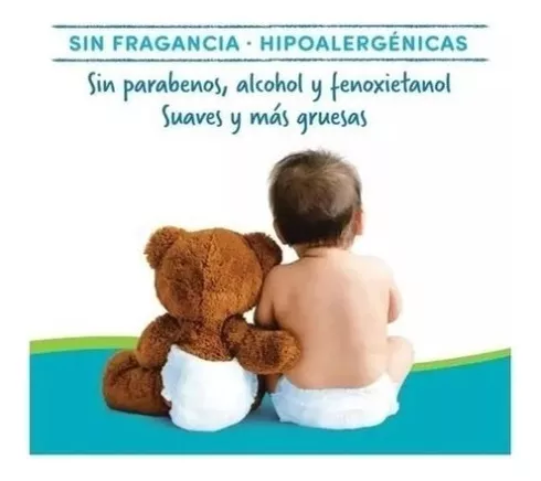 Toallitas Húmedas Bebé 94 Pzas Hipoalergénicas Sin Parabenos Alcohol