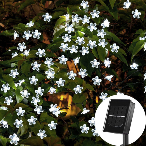 Luz Solar Cerezo 7 M 50 Focos 2 Modos Verde