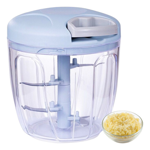 Losaitini® Picador Cortador De Verduras Rallador Manual 4 Cuchillo Acer Capacidad 900ml Funciones Picar, Mezclar, Agregar Alimentos, Bebidas Dulces, Etc Seguro Y Conveniente Dimensiones 9 X 12 X 14 Cm