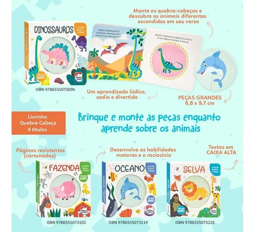 Livrinho Quebra-cabeça: Dinossauros - Happy Books - Casa do