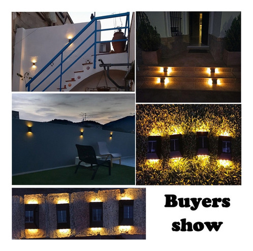 4 Piezas De Luces Solares De Pared For Decoración De Terraz