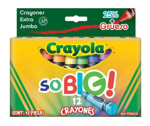 Caja 12 Crayones Extra Jumbo Crayola So Big Colores Dibujo