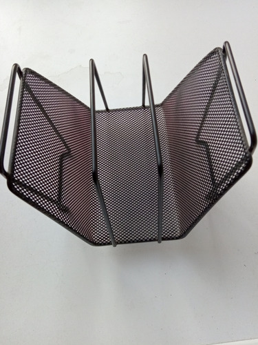 Organizador Portacartas Metal Rejilla Negro 3 Divisiones