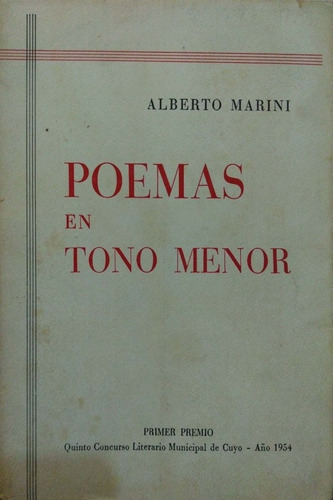 Poemas En Tono Menor Alberto Marini Usado *