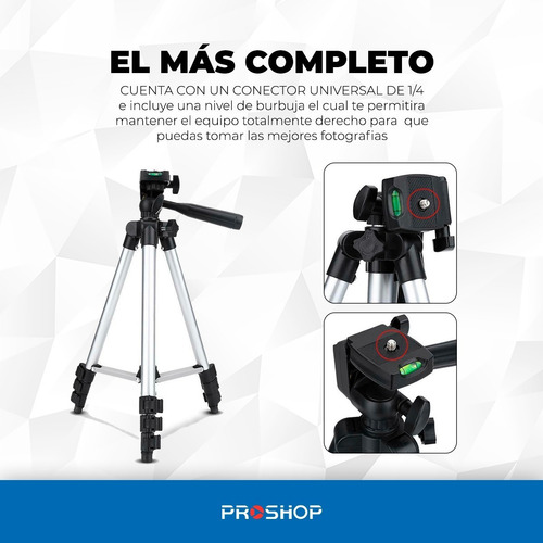 Imagen 5 de 10 de Tripode Aluminio Plegable Ideal Camaras Reflex, Telescopico