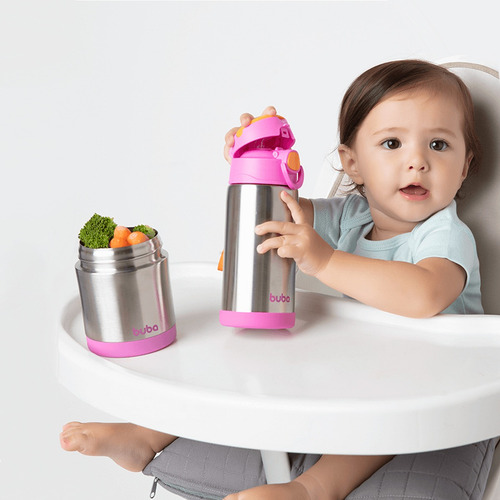 Pote Térmico 350ml Com Parede Dupla Rosa - Buba