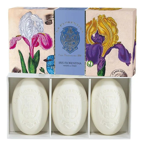 La florentina kit 3 sabonetes italiano varias fragancias  fragancia iris florentina