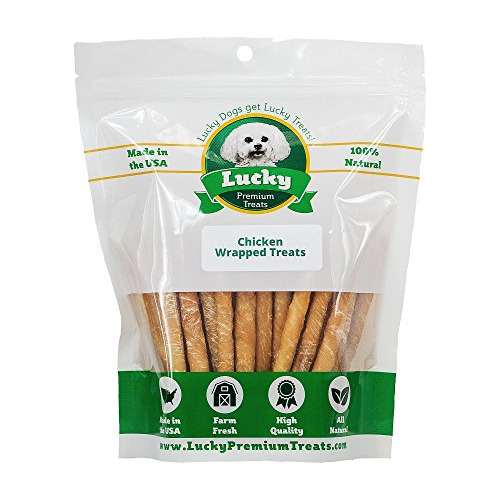 Lucky Premium Treats Pollo Envuelto En Piel Cruda Totalmente