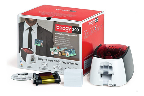  Impresora Badgy 200 + Kit De Ribbon C/100 Tarjetas De Pvc