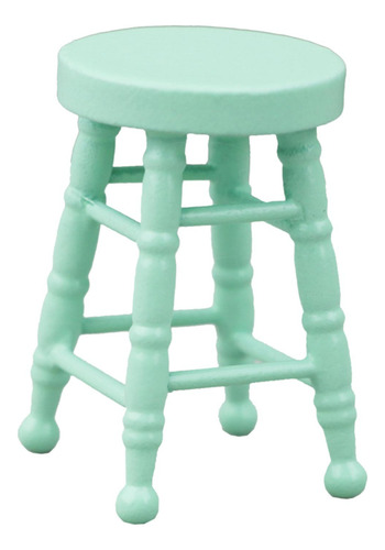 2 Silla De Bar A Escala 1/12, Modelo De Taburete En Verde