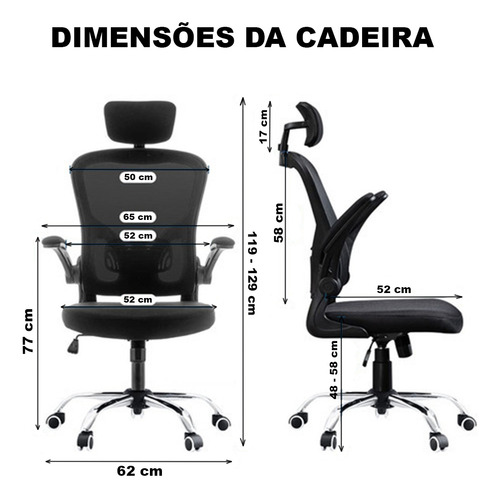 Cadeira Ergonômica Python Fly Com Suporte Lombar Ajustável