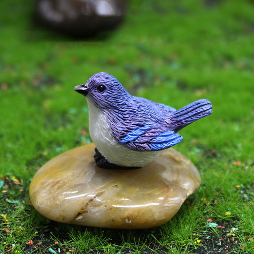 Decoración De Pájaros De Resina For Jardín En Miniatura 313n