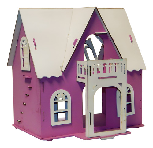 Casa De Muñecas De Madera 2 Pisos 30x30x24cms