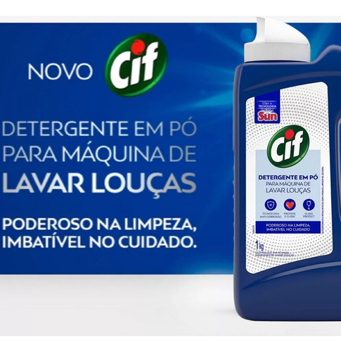Cif Detergente Em Pó Sabão Maquina Lava Louças 1kg