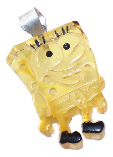 Dije De Ámbar Y Plata Laminada / Bob Esponja / Prueba Luz Uv