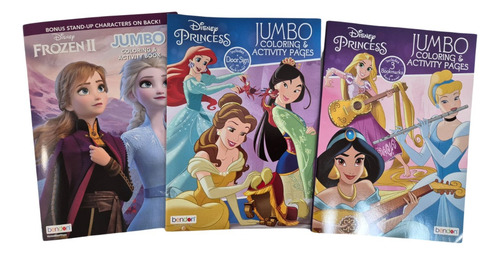 Set 3 Libros Jumbo De Colorear Princesas Escolar Fiestas
